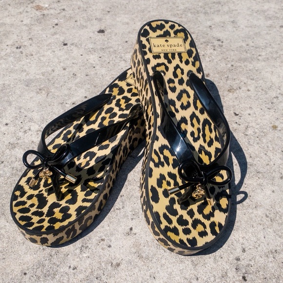 kate spade Shoes - Kate Spade Cheetah Platform Sandals Black/Yellow